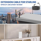 SZSAUTO 50Ft Replacement Cable for Starlink Gen2 V 2 Rectangular Satellite -High Speed and Anti-Interference- Waterproof Extension Cables Cord Accessories for Replace Starlink Cable Gen 2(50FT/15.2M)