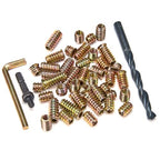 200 Pcs 1/4 "- 20 Wood Bolt Inserts Metal Nut Inserts - Hex Socket Drive Metric Bolt Assortment, Threaded Screws Fastener Connector for Furniture Replacement Parts (1/4"-20 Mixed Set)