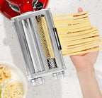 Pasta Roller & Cutters Attachment for KitchenAid Mixers, 3 in 1 Set Included Dough Sheet Roller, Spaghetti and Fettuccine Cutters Maker Accessories