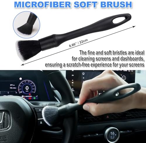 7PCS Car Detailing Brush Set, Ultra Soft Boars Hair Car Interior Detailing Brushes, Car Interior Detailing Kit, Car Cleaning Gel Supplies Kit, Car Dust Brush, Car Accessories for Truck, Ruv, Interior