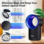 FVOAI Fly Trap Indoor for Home, H3 Fruit Fly Traps for Indoors Insect Trap with Suction, Time Setting, Bug Light & 10 Pcs Sticky Glue Boards (Blue)