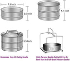Aozita Stackable Steamer Insert Pans with Sling for Instant Pot Accessories 6/8 qt - Pot in Pot, Baking, Casseroles, Lasagna Pans, Food Steamer for Pressure Cooker, Upgrade Interchangeable Lids