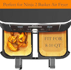 300 PCS Air Fryer Liners Disposable, 8.1 * 5.1 inch Air Fryer Paper Fit 2-Basket 8-10QT Ninja Dual, Food Grade Air Fryer Accessories Baking Paper for Ninja DZ201,DZ401,DZ550,SL401