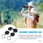 3Pcs Rubber Objective Lens Cover Eyepiece Flip- Open Scope Cover for Binoculars Telescope Accessories (Black)