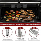 Hiorucet Grill Replacement Parts for Cuisinart 4 Burner Gas Grill GAS9456AS GAS2456AS GAS9456ASO GAS1456ASO, 5 Burner Gas Grill GAS9556AS GAS2556AS GAS2420AS, Stainless Steel Heat Plate Burner Igniter
