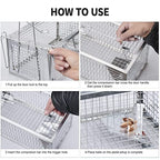 POlAFLEX Rat Traps Outdoor and Indoor, Single Door Cage Rodent Trap, Live Traps for Chipmunks, Catch and Release, Chipmunk Traps That Work for Rats, Mice, Chipmunks, and Other Small Size Animals