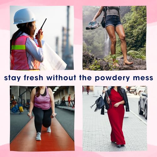 Fresh BREASTS Anti Chafing Deodorant Lotion to Powder, 3.4 Fl Oz (3 Pack) Anti Chafe Cream Whole Body Deodorant for Women, Inner Thighs & Areas that Sweat - No Talc, Aluminum and Fragrance