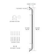 32 Inch Anti Slip Shower Grab Bar, Munzong 2 Pack Stainless Steel Bathroom Grab Bar, Brushed Nickel Knurled Bathroom Balance Bar,Safety Hand Rail Support Handicap Elderly Senior Assist Bath Handle