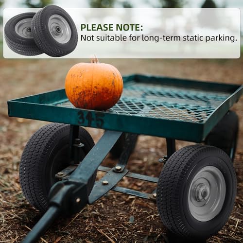 AR-PRO (2-Pack) 8-Inch Solid Wheel Replacement - 2.50-4" Flat Free Tire and Wheel with 5/8 extra 3/4 Bearings and 2.2" Offset Hub - Compatible with Hand Truck, Generator, Gorilla Carts