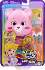 Polly Pocket x Care Bears Dolls & Playset with Toy Car and Themed Accessories, Travel Toy, Partnership Compact