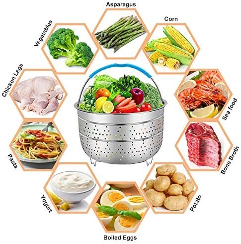 101 Pcs Pressure Cooker Accessories Set Compatible with Instant Pot 6 qt 8 Quart, 2 Steamer Basket, Springform Pan, Stackable Egg Steamer Rack, Egg Bites Mold, Steamer Rack Trivet, Parchment Pape