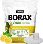 Harris Borax Powder Laundry Booster and Multipurpose Cleaner, 1.5lb (Lemon)