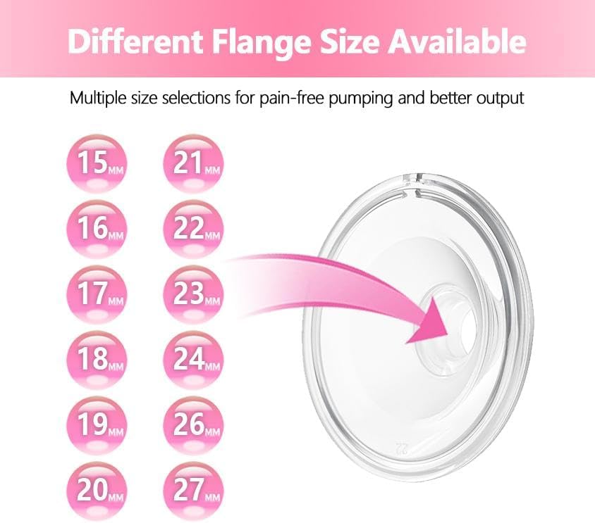 Hands-Free Milk Collection Cups Compatible with Momcozy Wearable S9 Pro|S12 Pro and Most Electric Breast Pump,Zomee/Spectra/Medela Breast Pump Collection Parts, Accessories Replacement (17mm 2Pc)