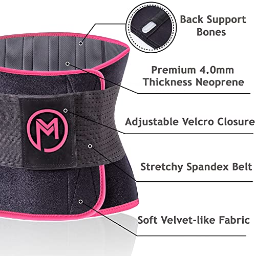 MERMAID'S MYSTERY Waist Trimmer Trainer Belt for Women Men Sport Sweat Workout Body Shaper Sauna S Pink