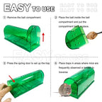 dritte Humane Mouse Trap (4pc) | Catch and Release Mouse Traps | Mice Trap No Kill for mice/Rodent Pet Safe (Dog/Cat) Best Indoor/Outdoor Mousetrap Catcher Non Killer Small Capture Cage