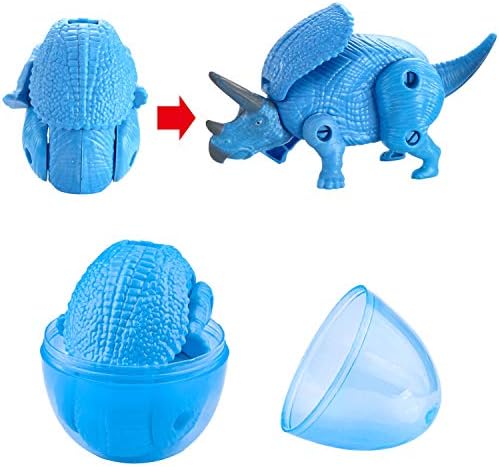 JOYIN 12 Pack Valentine’s Greeting Cards with Transforming Dinosaur Toys in Egg, Classroom Exchange Prize for Valentine Party Favor, Hatching Dinosaur Eggs, School Gift Exchange