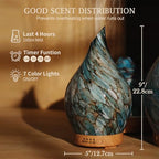 Porseme 100ml Glass Essential Oil Diffuser Aromatherapy Ultrasonic Cool Mist Humidifier 4 Running Hours Waterless Auto-Off Air Diffusers for Sleeping,Yoga,Office Working Spa and Rest (Light Blue)