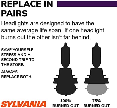 SYLVANIA - 9003 XtraVision - High Performance Halogen Headlight Low Beam and Fog Replacement Bulb (Contains 2 Bulbs)