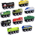 SainSmart Jr. Wooden Train Set Accessories, Magnetic Toy Car Set (10 PCS), Compatible with All Major Brands, Gift for Toddlers, Boys, and Girls Aged 3+