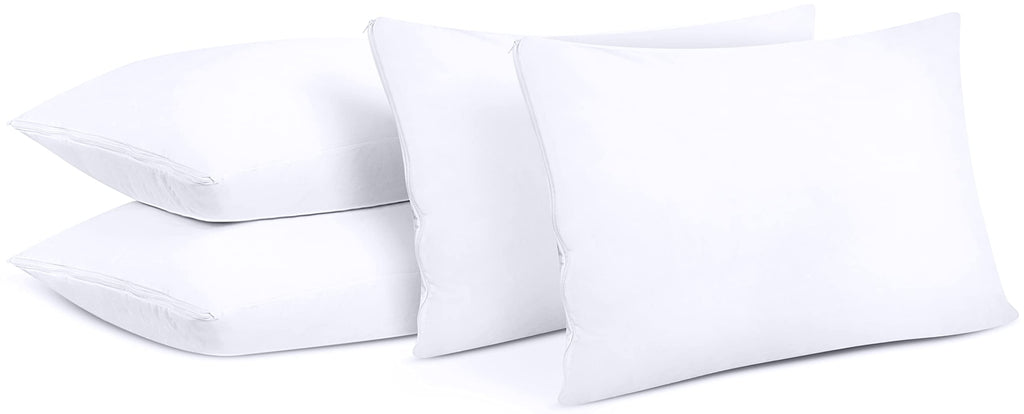 Utopia Bedding Waterproof Pillow Protector Zippered (4 Pack) Queen – Bed Bug Proof Pillow Encasement 20 x 28 Inches