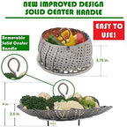 Veggie Steamer Basket - Large - Fits Instant Pot Pressure Cooker 3, 5, 6 Qt & 8 Quart - 100% Stainless Steel - Accessories Include Safety Tool + Julienne Peeler + eBook - For Instapot