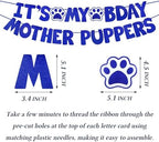 STMK Dog Birthday Decorations, Multi Sizes Dog Birthday Hat Dog Birthday Bandana Boy Bow Tie Birthday Numbers It’s My Bday Mother Puppers Banner for Medium Large Dogs Pets (Large, Blue)