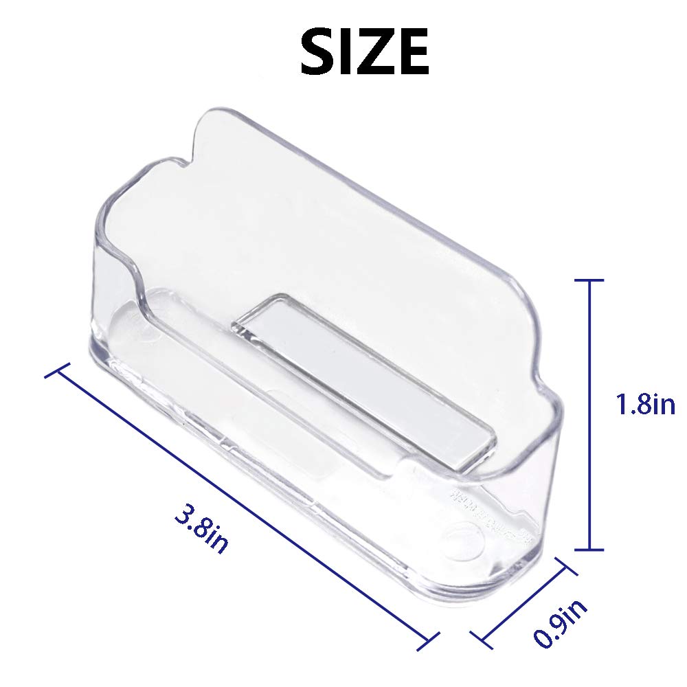 8 Pack Plastic Business Card Holder - Clear Business Card Case for Desk - Office Acrylic Business Card Stand Display