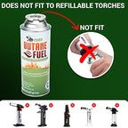 Jo Chef Butane Fuel Canister, 8 oz Butane Cylinder, Pure Refined Butane Gas for Camping Stove Or Use Directly with Brûlée Kitchen Blow Torch Head 4 Cans