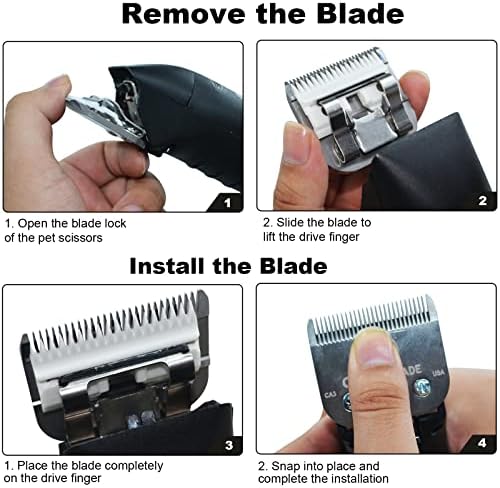 3 Pack 10 Blade Dog Grooming Replacement Blades Compatible with Andis Clippers/Oster A5/Wahl KM,Detachable Ceramic Blade & Stainless Steel Blade,Size-10, 1/16-Inch Cut Length (64315)