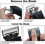 3 Pack 10 Blade Dog Grooming Replacement Blades Compatible with Andis Clippers/Oster A5/Wahl KM,Detachable Ceramic Blade & Stainless Steel Blade,Size-10, 1/16-Inch Cut Length (64315)