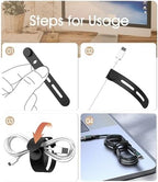 40Pcs Nearockle Reusable Cable Ties, Adjustable Silicone Cord Organizer Small Zip Ties for Charging Cords Earphone Computer Wire, Office Desk Cable Management Travel Accessories(White&Black)