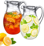 Amazing Abby - Bubbly - 2-Pack Acrylic Pitcher (72 oz), Clear Plastic Water Pitcher with Lid, Fridge Jug, BPA-Free, Shatter-Proof, Great for Iced Tea, Sangria, Lemonade, Juice, Milk, and More