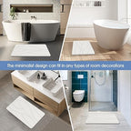 Veeloim Stone Bath Mat Diatomaceous Earth Bath Mat Non-Slip Super Absorbent Stone Bath Mats for Bathroom Quick Drying Diatomite Stone Shower Mat Large Natural Easy to Clean(23.6×15.4" White)