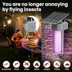 Solar Bug Zapper Outdoor, Garden Mosquito Zapper Waterproof & Cordless & Rechargeable & Auto On/Off，Flying Insect Zapper Mosquito Killer Lamp Mosquito Catcher Decorative Light for Patio, Gray