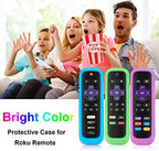 5Pack Case for Roku Remote, Cover for Hisense/TCL Roku TV Steaming Stick/Express Universal Replacement Controller Silicone Sleeve Skin Glow in The Dark Green Sky Purple Red