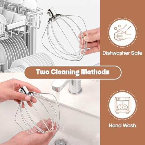 InnoMoon 6-Wire Whip Whisk Attachment for Kitchenaid, Stainless Steel Whisk Attachment for Kitchenaid Mixer, For Kitchen Aid Accessories and Attachments for Egg, Cream and flour