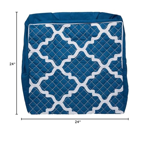 HealthSmart Wedge Pillow Cover for Bed Wedges, Wedge Pillow Case, with Rip & Spill Protection, Fits 24 x 24 x 12 Inch Wedges, Blue Moroccan