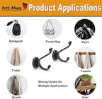 Ant Mag Magnetic Hooks Heavy Duty 140lbs Neodymium Magnet Wall Hooks for Hanging Coats Robes Backpacks Bags Hats Keys Mugs Cups Towels