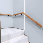 Wooden Handrails, 1-20ft Non-Slip Staircase Handrail, for Home Garden Corridor Lofts Kindergarten Guardrail Decking Railings, Wall Mounted Barrier-Free Staircase Grab Bar for Elderly (Size : 5ft)