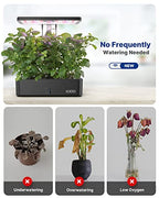 iDOO Hydroponics Growing System Kit 12Pods, Christmas Gifts for Women Mom, Herb Garden Indoor with LED Grow Light for Home, Built-in Fan, Auto-Timer, Adjustable Height Up to 11.3", 12Pods WiFi-Black