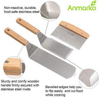 Professional Metal Spatula Set - Stainless Steel Spatula and Griddle Scraper - Heavy Spatula Griddle Accessories Great for Cast Iron Griddle BBQ Flat Top Grill - Commercial Grade