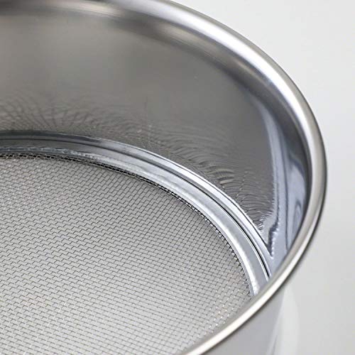 Wazakura Soil Sifter for Gardening and Bonsai 3PCS Set, 8-1/4 in (210mm) Stainless Steel Fine Mesh Sieve for Topsoil, Akadama Soil, Fine Sand, Worm Castings. Portable Garden Sieve & Compost Sifter