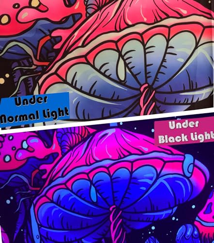 roperry 2 Pack Rechargeable Black Light, 5000mAh Cordless Battery Powered Magnetic Portable LED Blacklight, 395nm Ultraviolet Flood Light for Glow, Dark Party, Catfishing,Halloween(2 Pack)