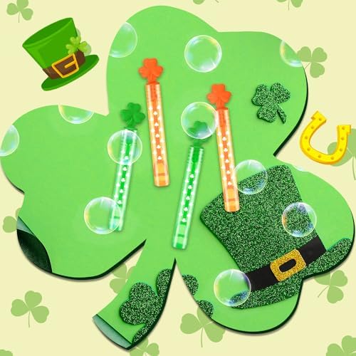 St Patricks Day Mini Bubbles Party Favors Toys for Kids 20 Pack, Saint Patricks Non Candy Treats prizes, Goodie Gift Bag Stuffers for Toddlers, St Patty's Shamrock Party Accessories Supplies Décor
