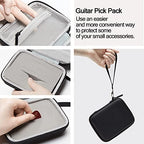 Guitar Pick Holder Case Compatible for Fender, ChromaCast, D'Addario, JIM DUNLOP, Bolopick, UNLP MUSICAL INSTRUMENT Guitar Accessories, All Size Picks Storage Pouch Box-Bag Black
