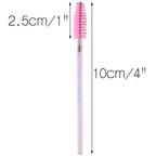 100PCS Eyelash Mascara Brushes, Disposable Lash Spoolies, Crystal Mascara Wands Makeup Kits for Eyelash Extensions and Eyebrow (Pink)