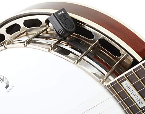 D'Addario Accessories Micro Banjo Tuner - Multi-color display - Digital Tuner - Non Marring Hoop Bracket - Fast & Accurate Tuning - Visual Metronome