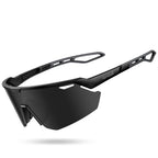 Lamicall Polarized Sports Sunglasses for Men Women, [24g Ultralight] [Adjustable Nose Pad] UV400 Protection Sun Glasses for Cycling Running Baseball Fishing Golf Beach Volleyball, Half Frame, Black