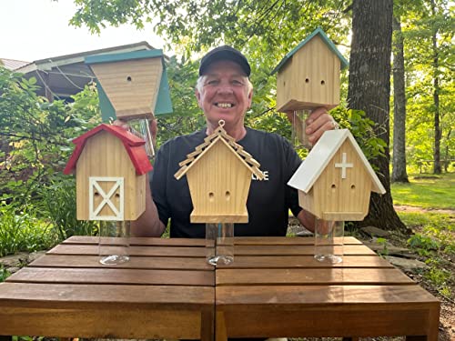 GAW Nature Wood Shed Style Carpenter Bee Traps for Outdoors, 4 Pack Best Wooden Bee Trap for Outside