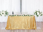 PartyDelight 60"X102" Rectangle Sparkly Gold Sequin Tablecloth for Wedding, Party, Christmas Decorations